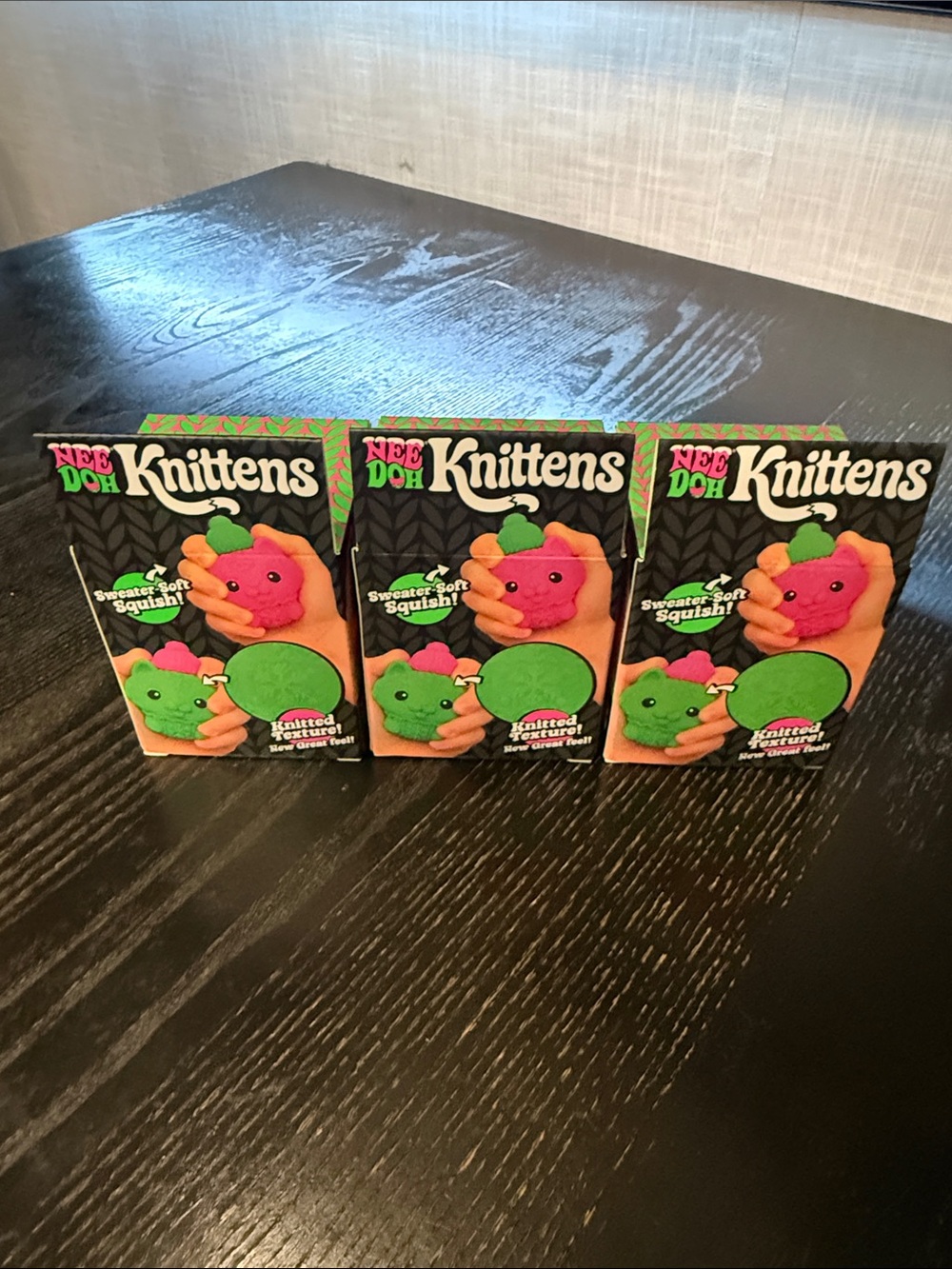 Knittens Sweater-Soft Squish Toy - Green & Pink - Picture 3 of 3